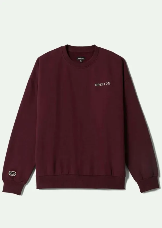 Brixton Men's Embroidered Heavy Weight Crew Long Sleeve sold by Prfo