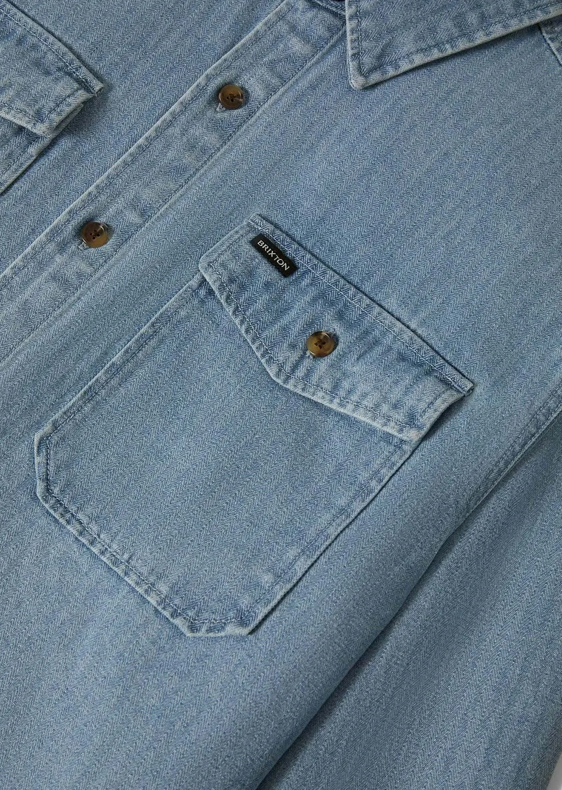 Brixton Men's Herringbone LW Relaxed Button Up Shirt sold by Prfo product image thumbnail 5