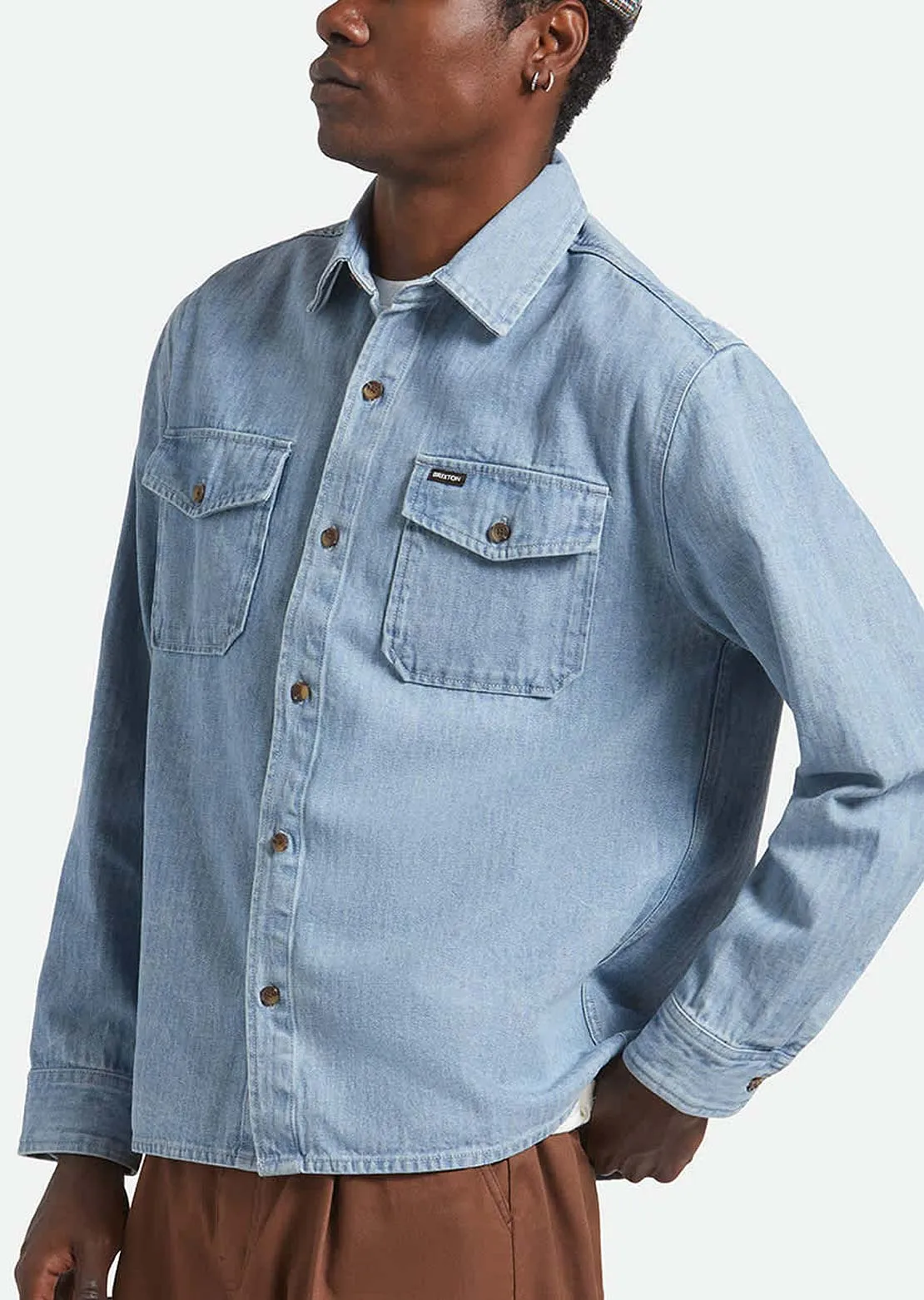 Brixton Men's Herringbone LW Relaxed Button Up Shirt sold by Prfo product image thumbnail 3