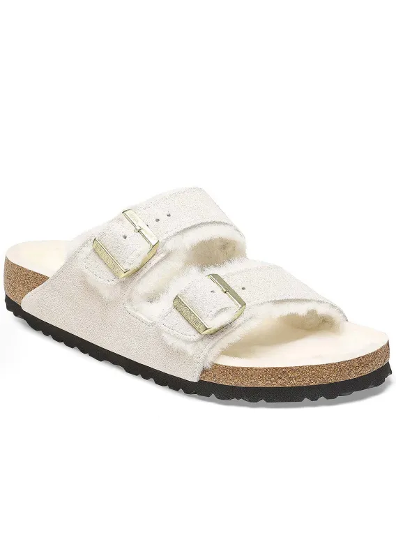 Birkenstock Women's Arizona Shearling Suede/Shearling Narrow Sandals sold by Prfo