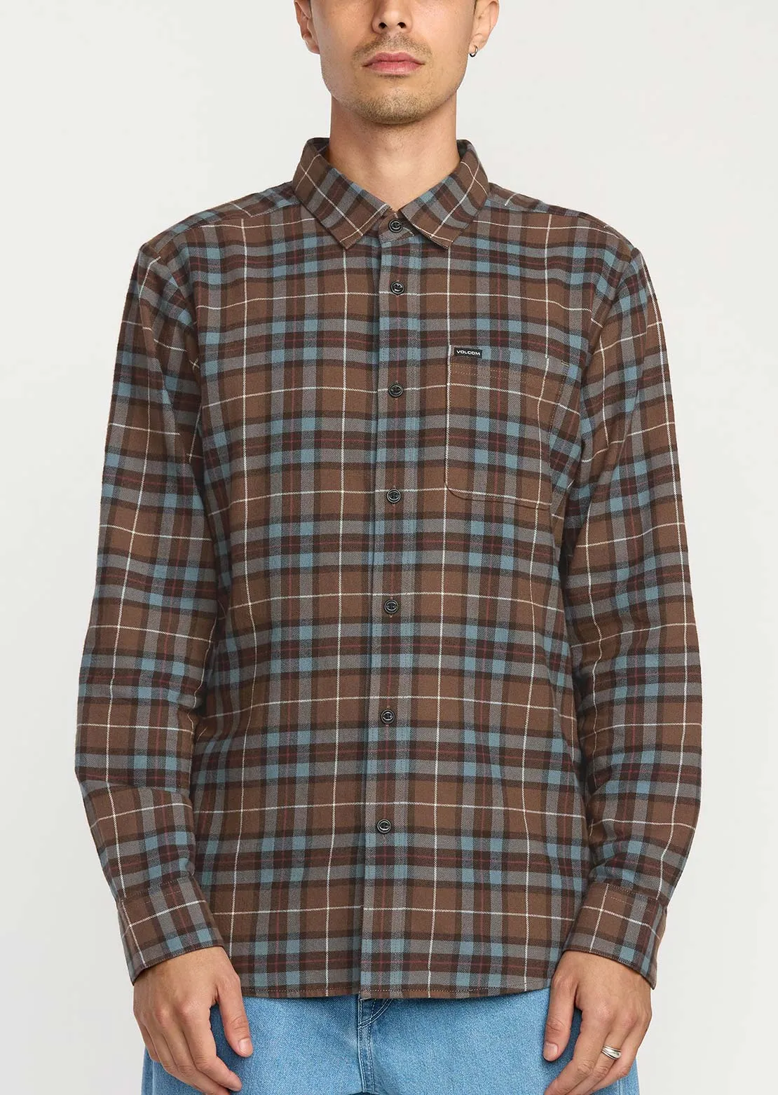 Volcom Men's Caden Plaid Long Sleeve Button Up Shirt sold by Prfo product image thumbnail 3
