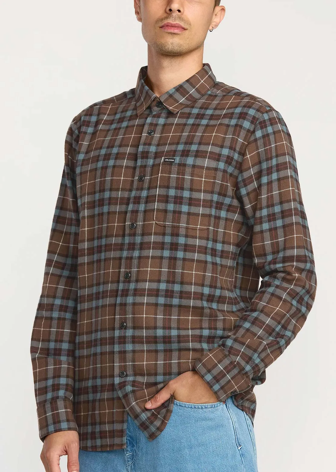 Volcom Men's Caden Plaid Long Sleeve Button Up Shirt sold by Prfo product image thumbnail 4