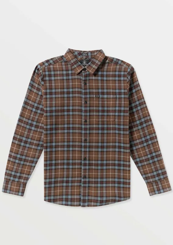 Volcom Men's Caden Plaid Long Sleeve Button Up Shirt made by Volcom