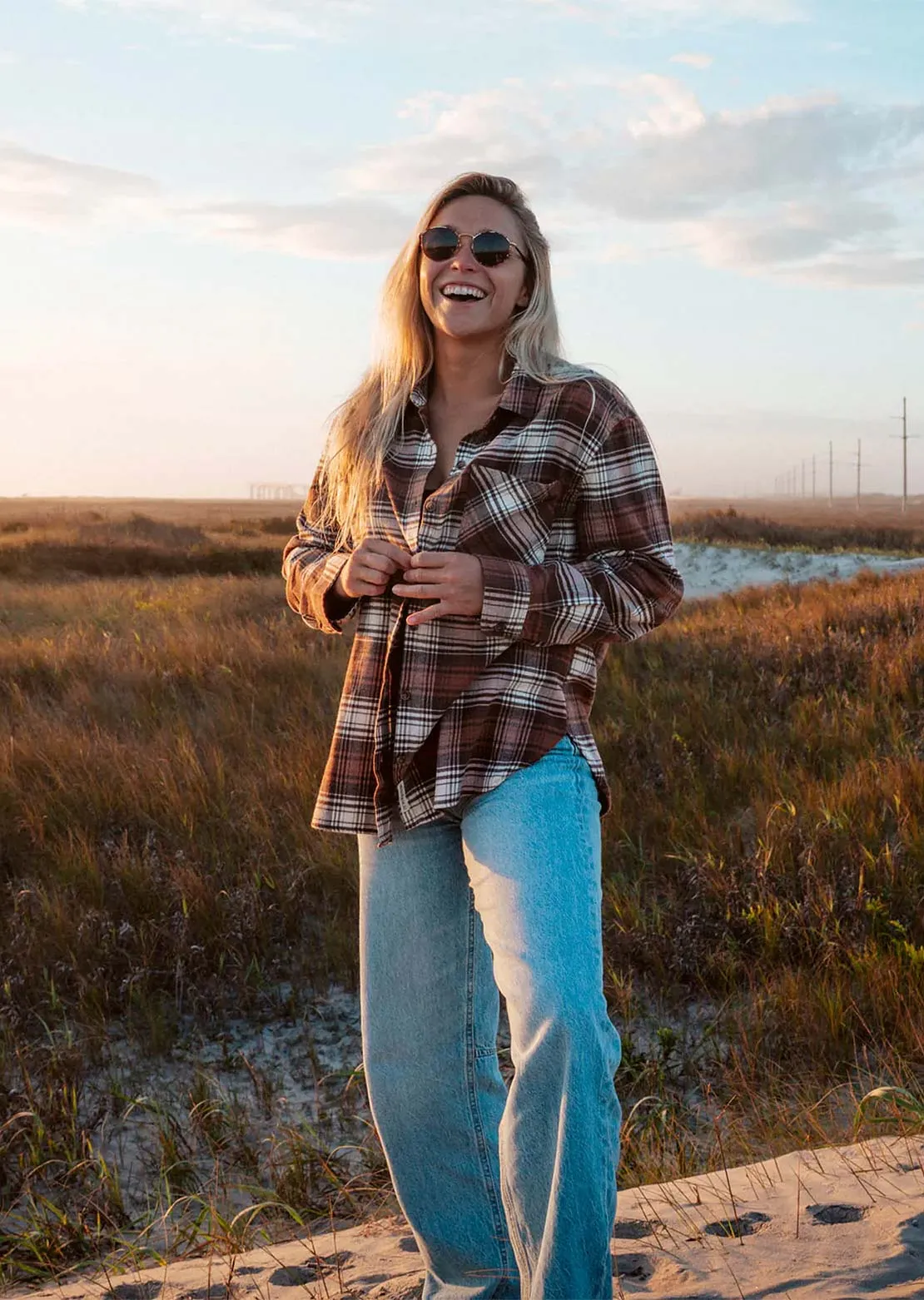 Salty Crew Women's Shore Break Flannel Button Up Shirt sold by Prfo product image thumbnail 3