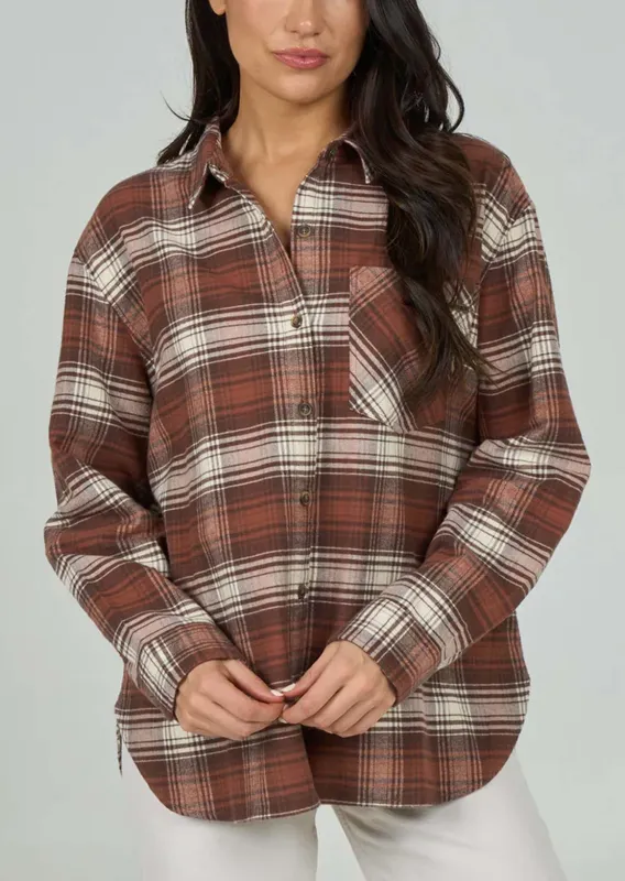 Salty Crew Women's Shore Break Flannel Button Up Shirt sold by Prfo
