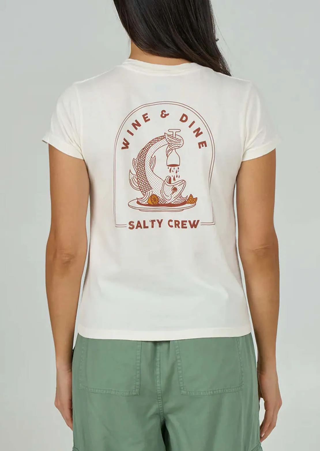Salty Crew Women's Wine N Dine Modern T-Shirt sold by Prfo product image thumbnail 2