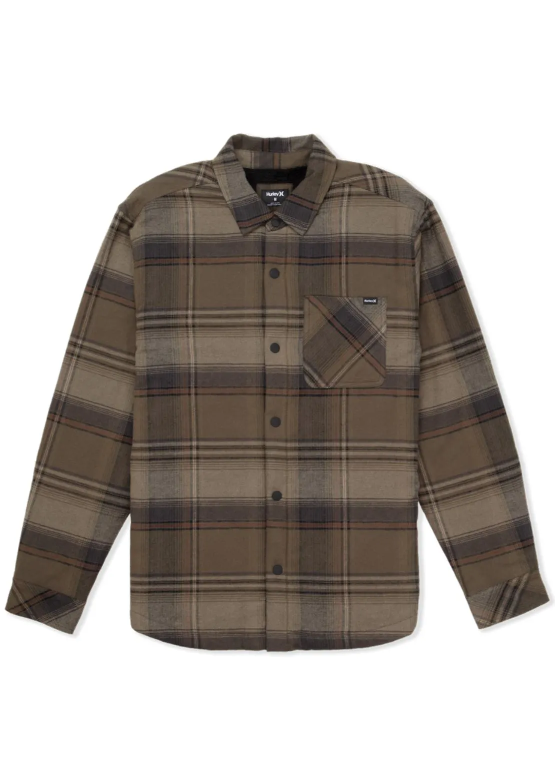 Hurley Men's Portland Sherpa Lined Flannel Button Up Shirt sold by Prfo