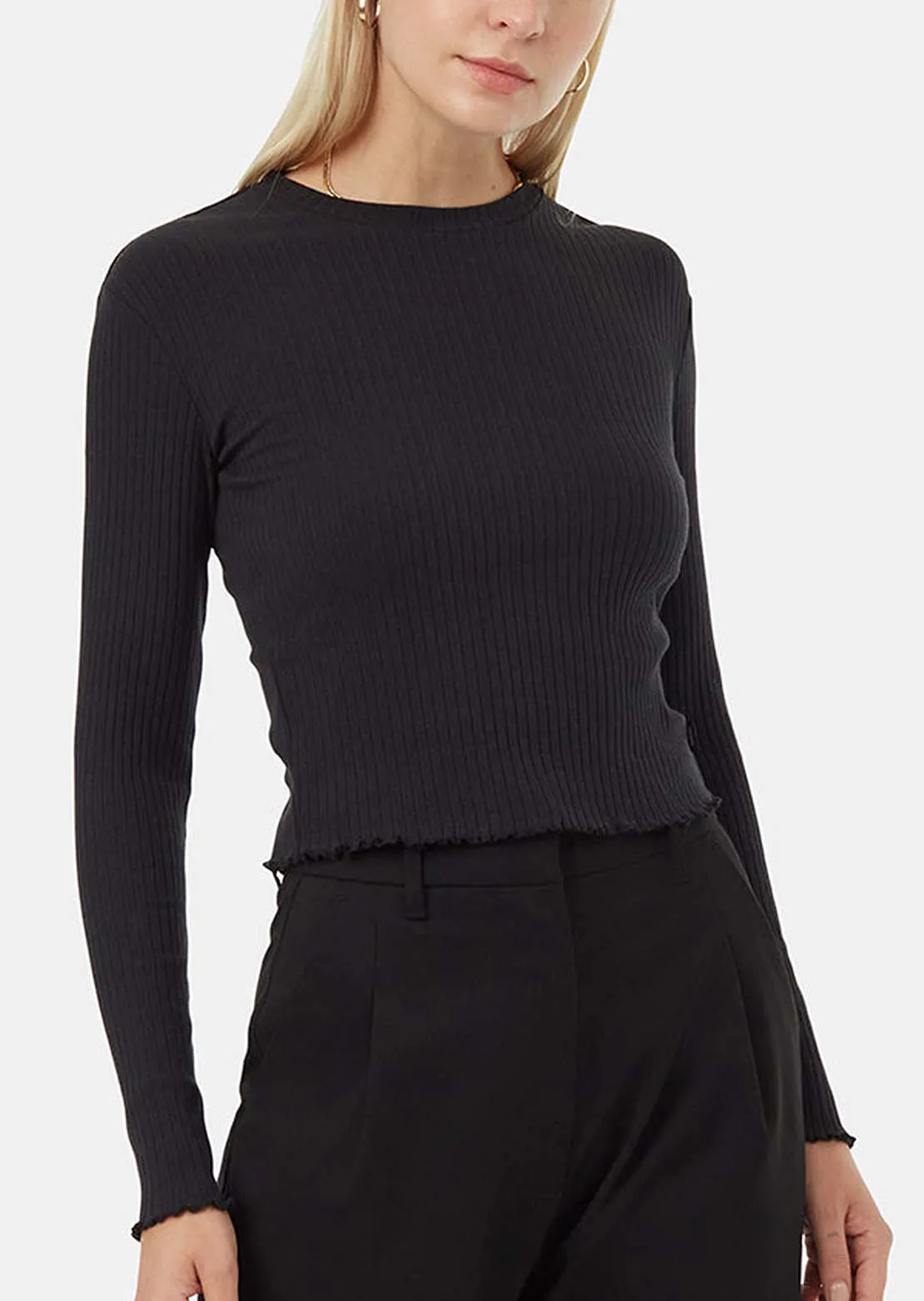 Tentree Women's Rib Lettuce Edge Longsleeve sold by Prfo