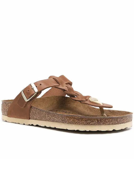 Birkenstock Women's Gizeh Braid Oiled Leather Regular Sandals sold by Prfo