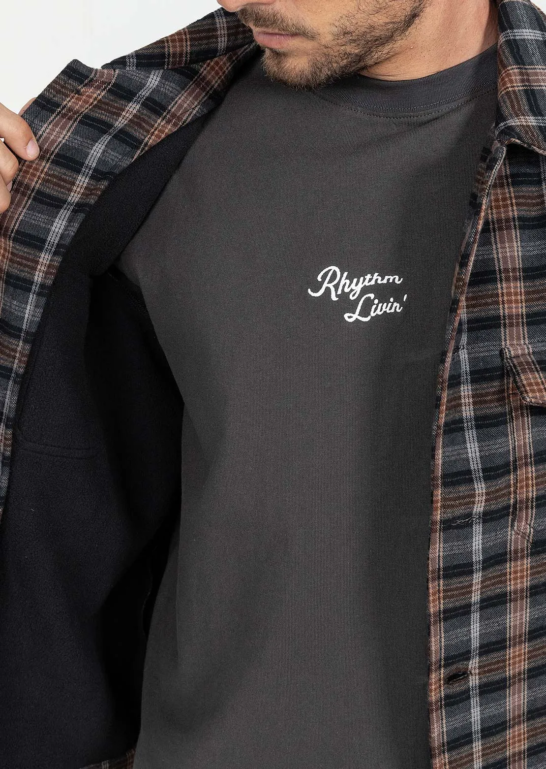 Rhythm Men's Polar Bond Long Sleeve Flannel Button Up Shirt sold by Prfo product image thumbnail 5