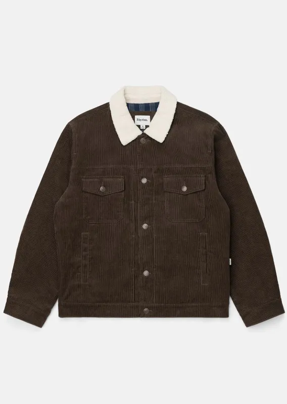 Rhythm Men's Flannel Lined Cord Trucker Jacket sold by Prfo