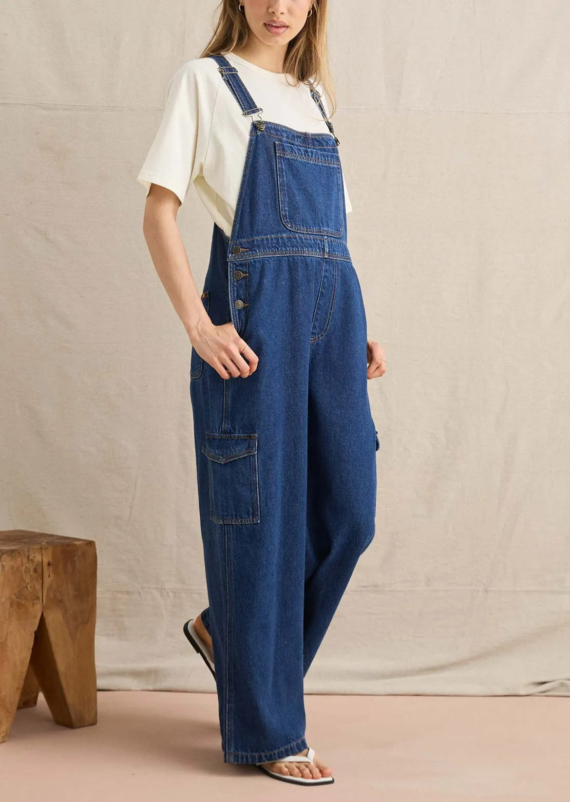 Rhythm Women's Charlie Wide Leg Cargo Overall Jumpsuit sold by Prfo