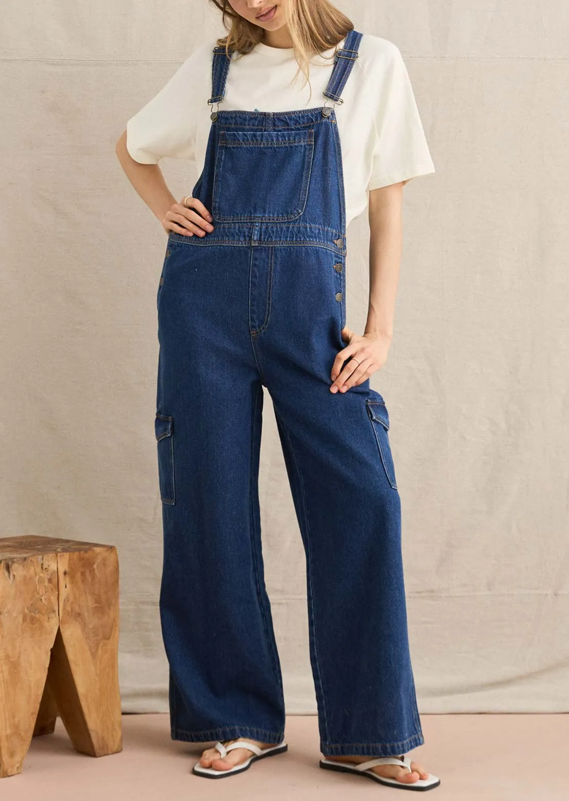 Rhythm Women's Charlie Wide Leg Cargo Overall Jumpsuit sold by Prfo product image thumbnail 2
