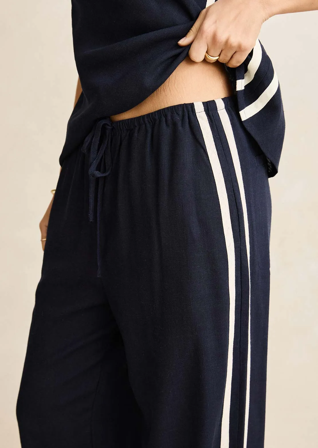 Rhythm Women's Contrast Linen Track Pants sold by Prfo product image thumbnail 4