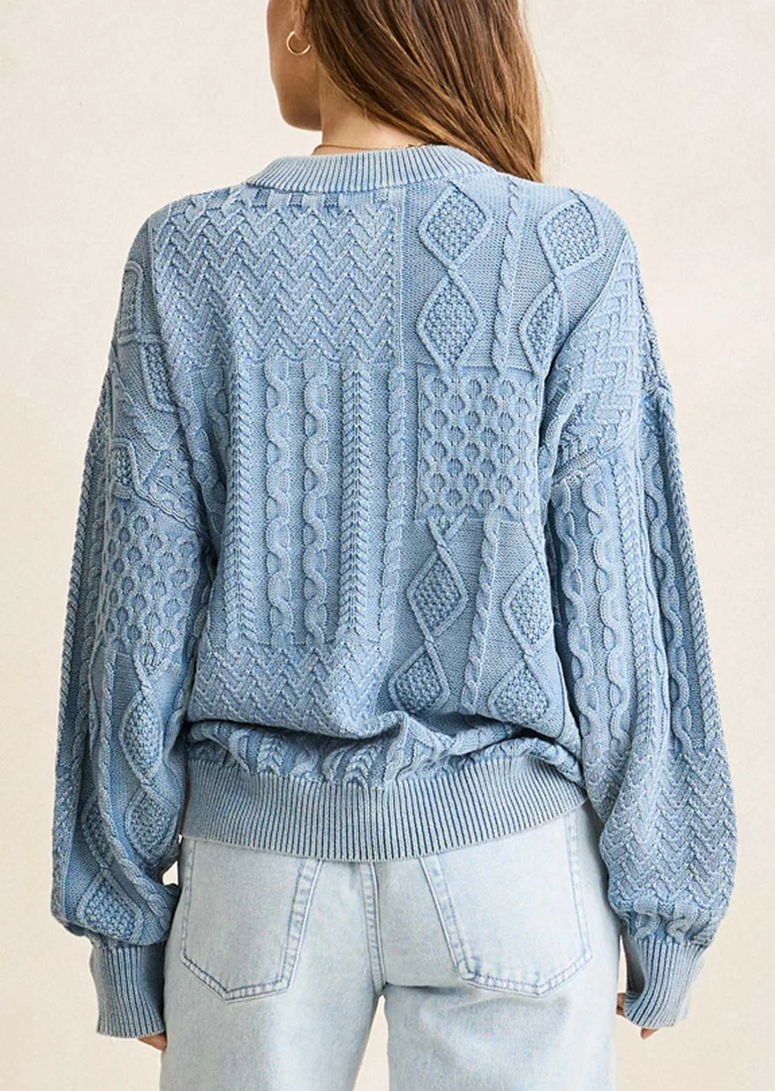 Rhythm Women's Patchwork Salt Wash Sweater sold by Prfo product image thumbnail 3