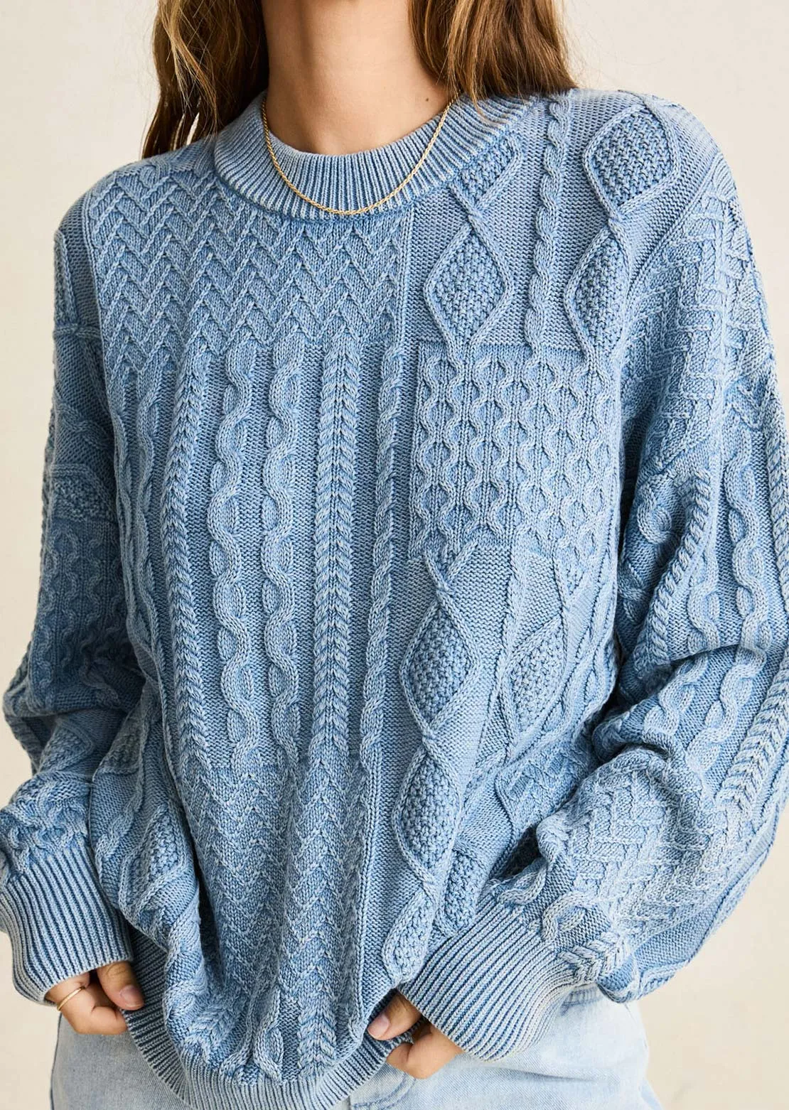 Rhythm Women's Patchwork Salt Wash Sweater sold by Prfo product image thumbnail 5