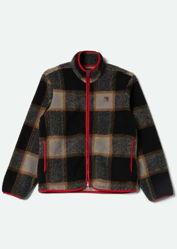 Brixton Men's Buffalo Plaid Sherpa Full Zip Jacket sold by Prfo