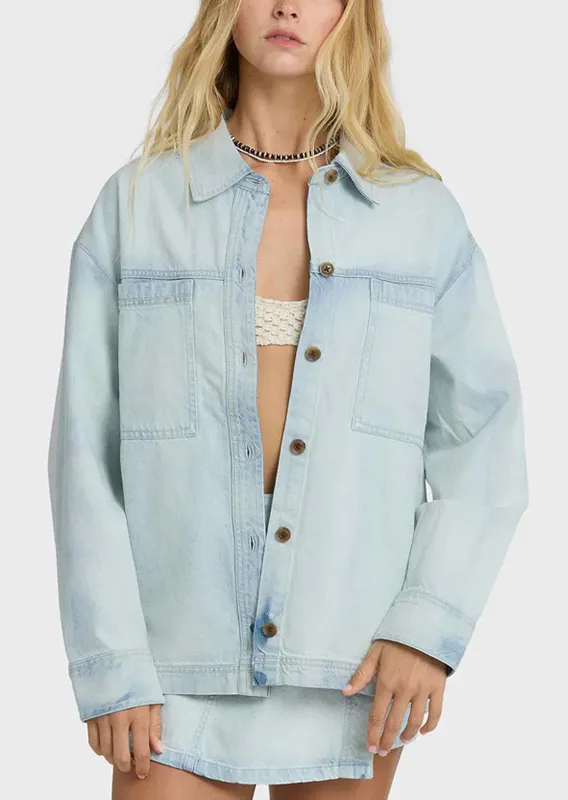 Billabong Women's Jade Saltwashed Woven Button Up Shirt sold by Prfo