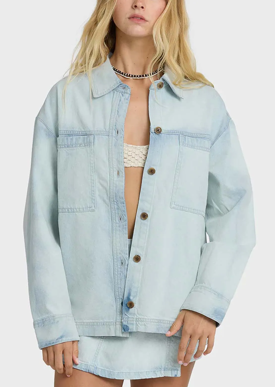 Billabong Women's Jade Saltwashed Woven Button Up Shirt sold by Prfo