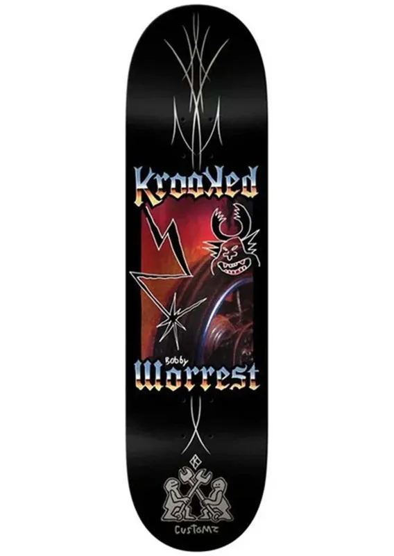 Krooked Unisex Worrest Chrome Zone Twin Tail Skateboard Deck made by Prfo