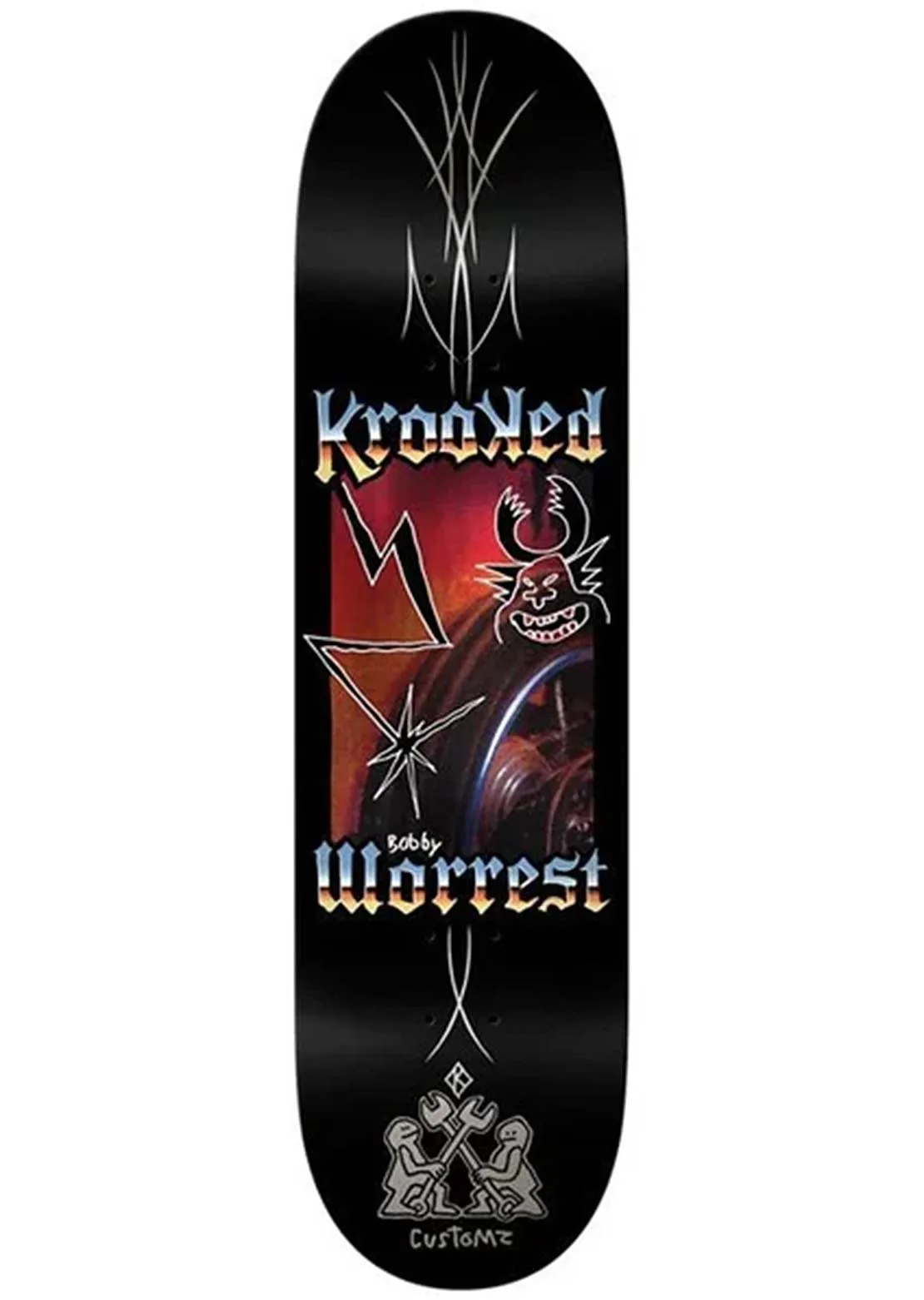Krooked Unisex Worrest Chrome Zone Twin Tail Skateboard Deck sold by Prfo