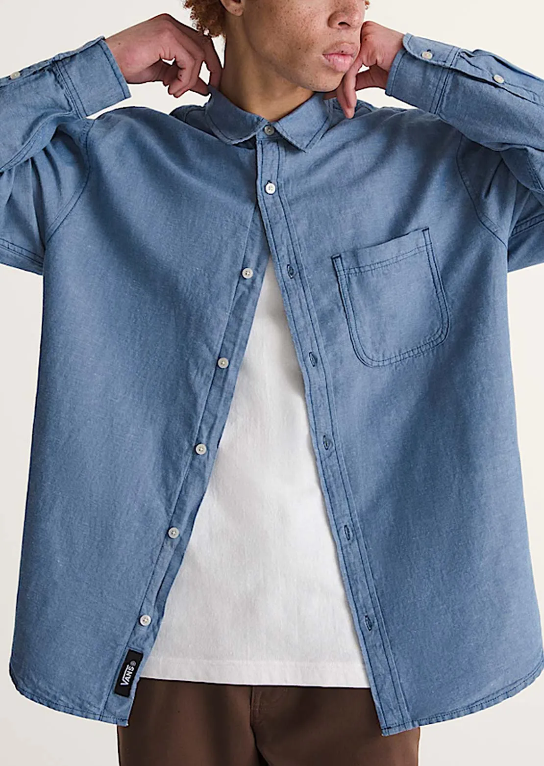 Vans Men's Lawson Solid Oxford Long Sleeve Button Up Shirt sold by Prfo product image thumbnail 3