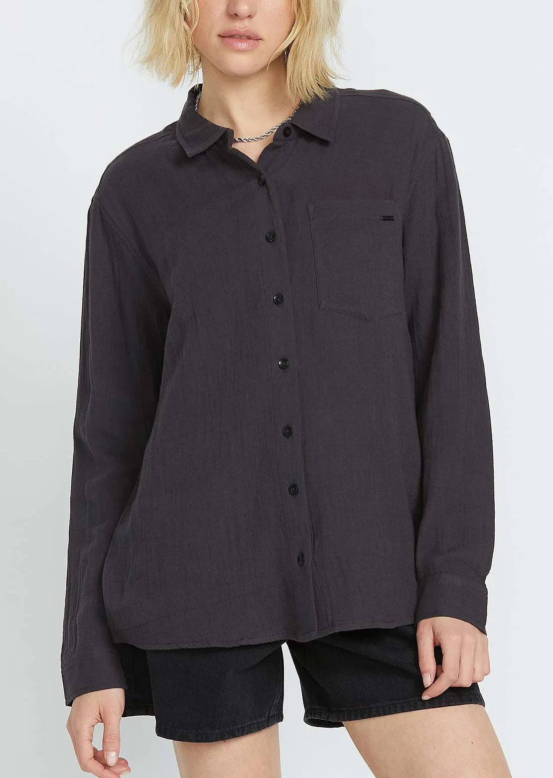 Volcom Women's Lived In Button Up Shirt sold by Prfo product image thumbnail 3