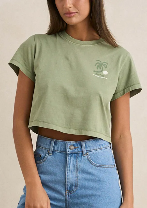 Rhythm Women's Island Crop Crew T-Shirt made by Rhythm.
