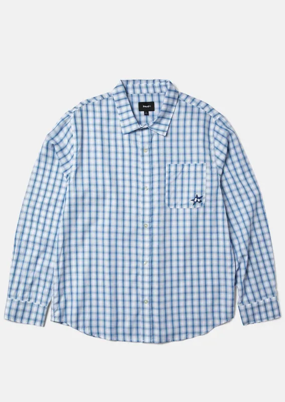 HUF Men's H Star Long Sleeve Plaid Button Up Shirt made by HUF