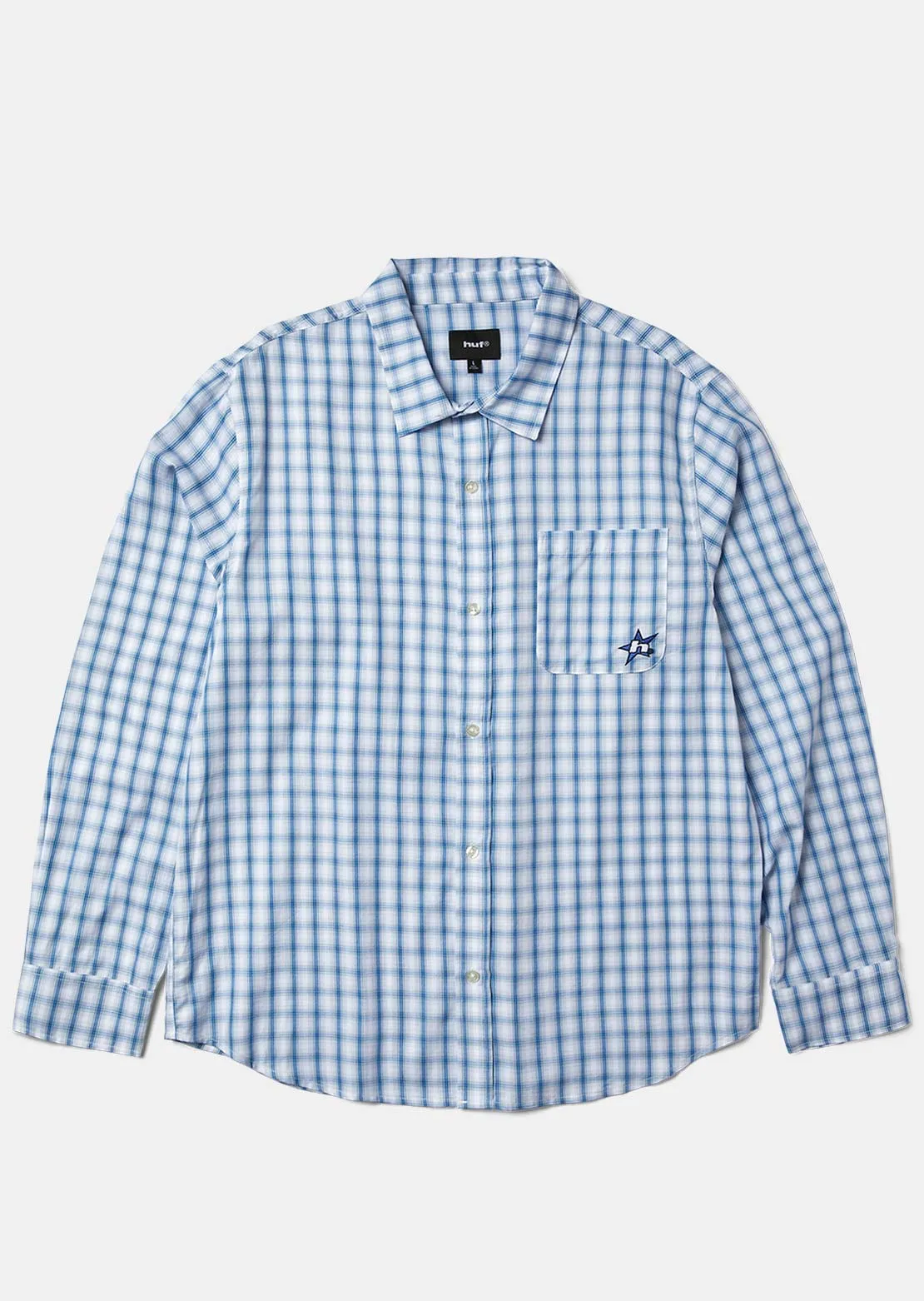 HUF Men's H Star Long Sleeve Plaid Button Up Shirt sold by Prfo