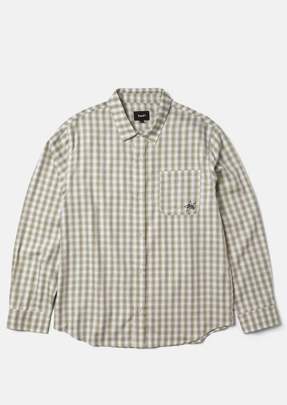HUF Men's H Star Long Sleeve Plaid Button Up Shirt made by HUF