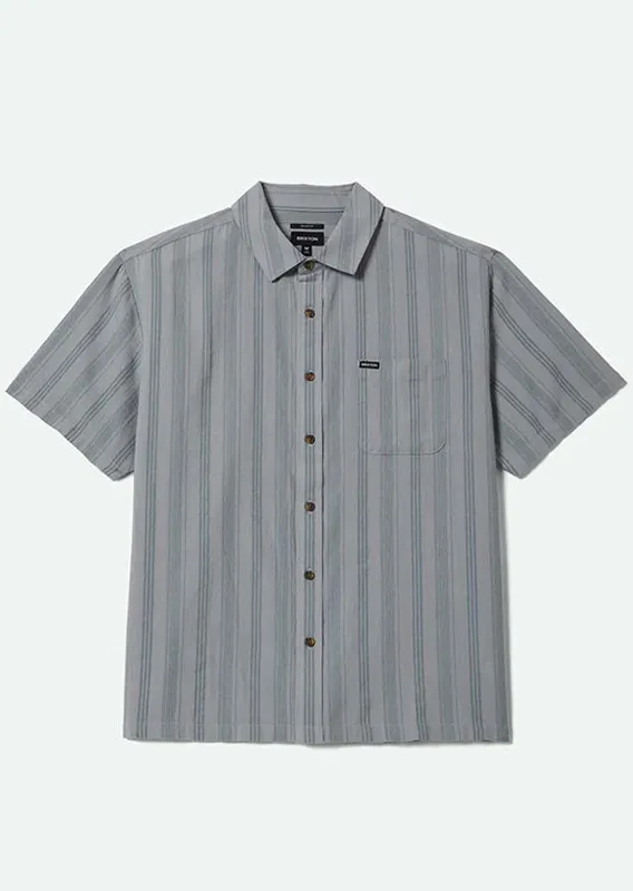 Brixton Men's Cru Striped Dobby Woven Button Up Shirt made by Brixton
