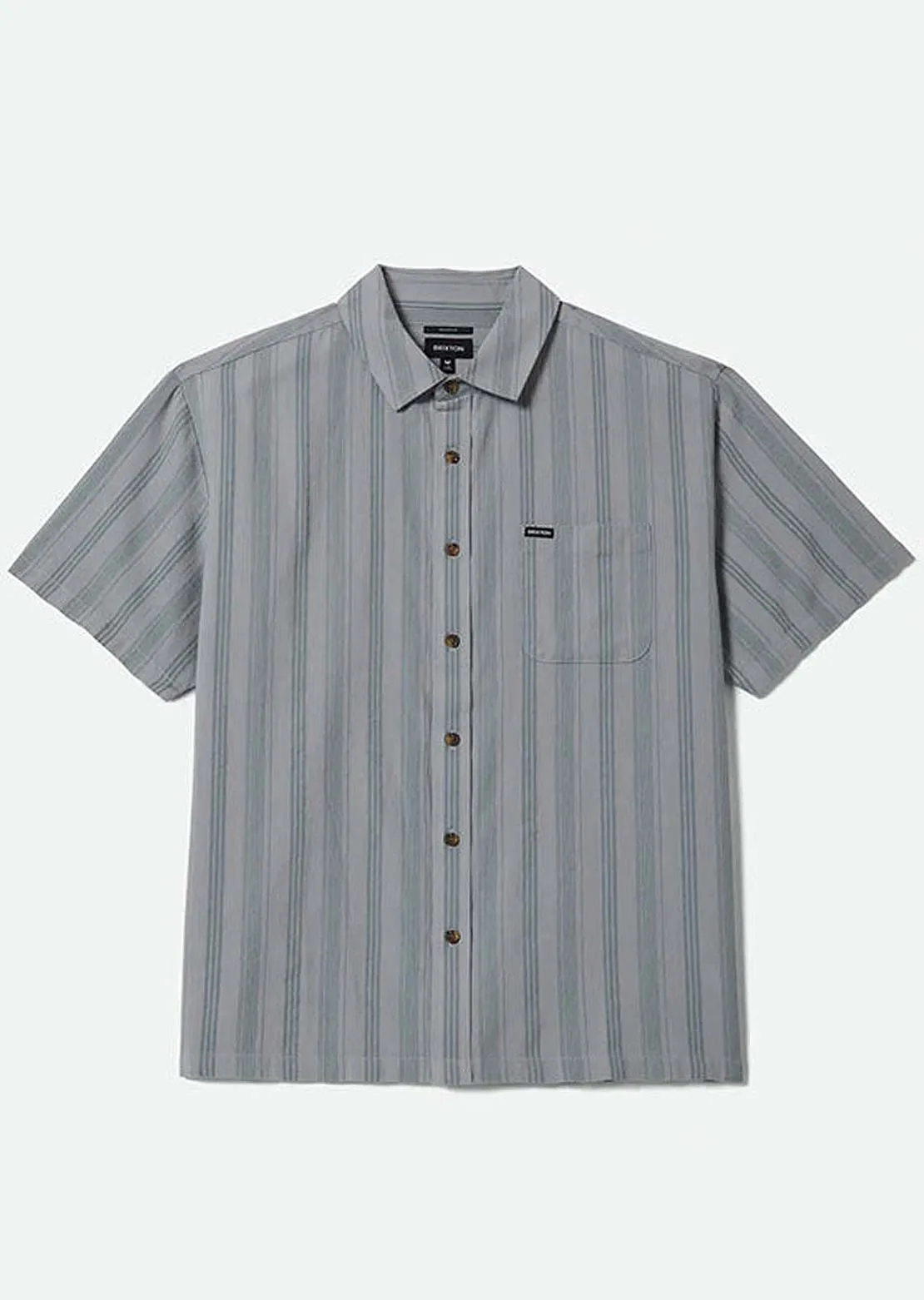 Brixton Men's Cru Striped Dobby Woven Button Up Shirt sold by Prfo