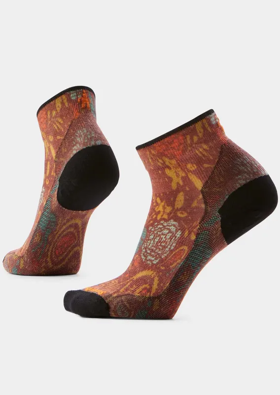 Smartwool Women's Bike Zero Cushion Paisley Print Ankle Socks made by Smartwool