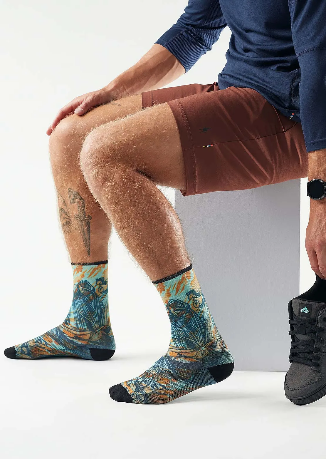 Smartwool Unisex Bike Zero Cushion Rugged Ride Print Crew Socks sold by Prfo product image thumbnail 2