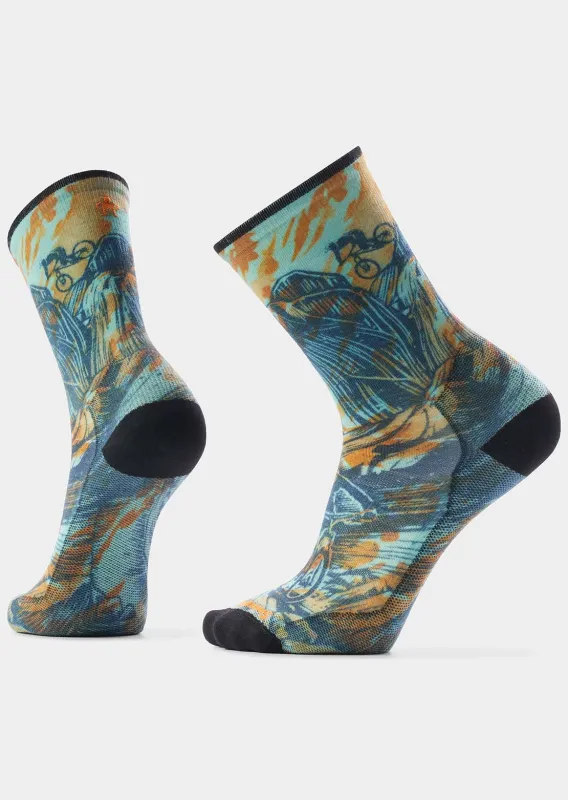 Smartwool Unisex Bike Zero Cushion Rugged Ride Print Crew Socks made by Smartwool