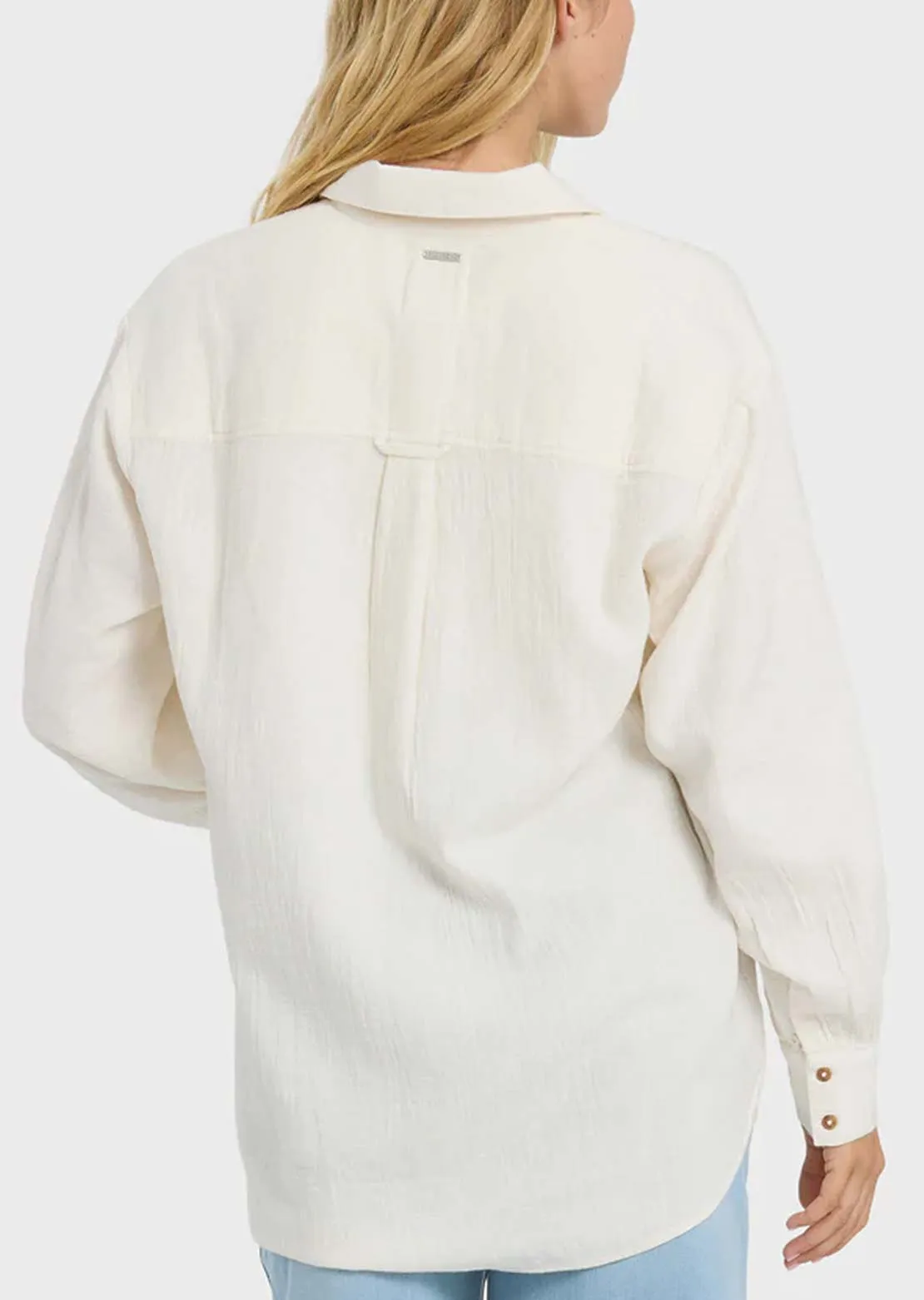 Billabong Women's Wanderer Solid Woven Button Up Shirt sold by Prfo product image thumbnail 3