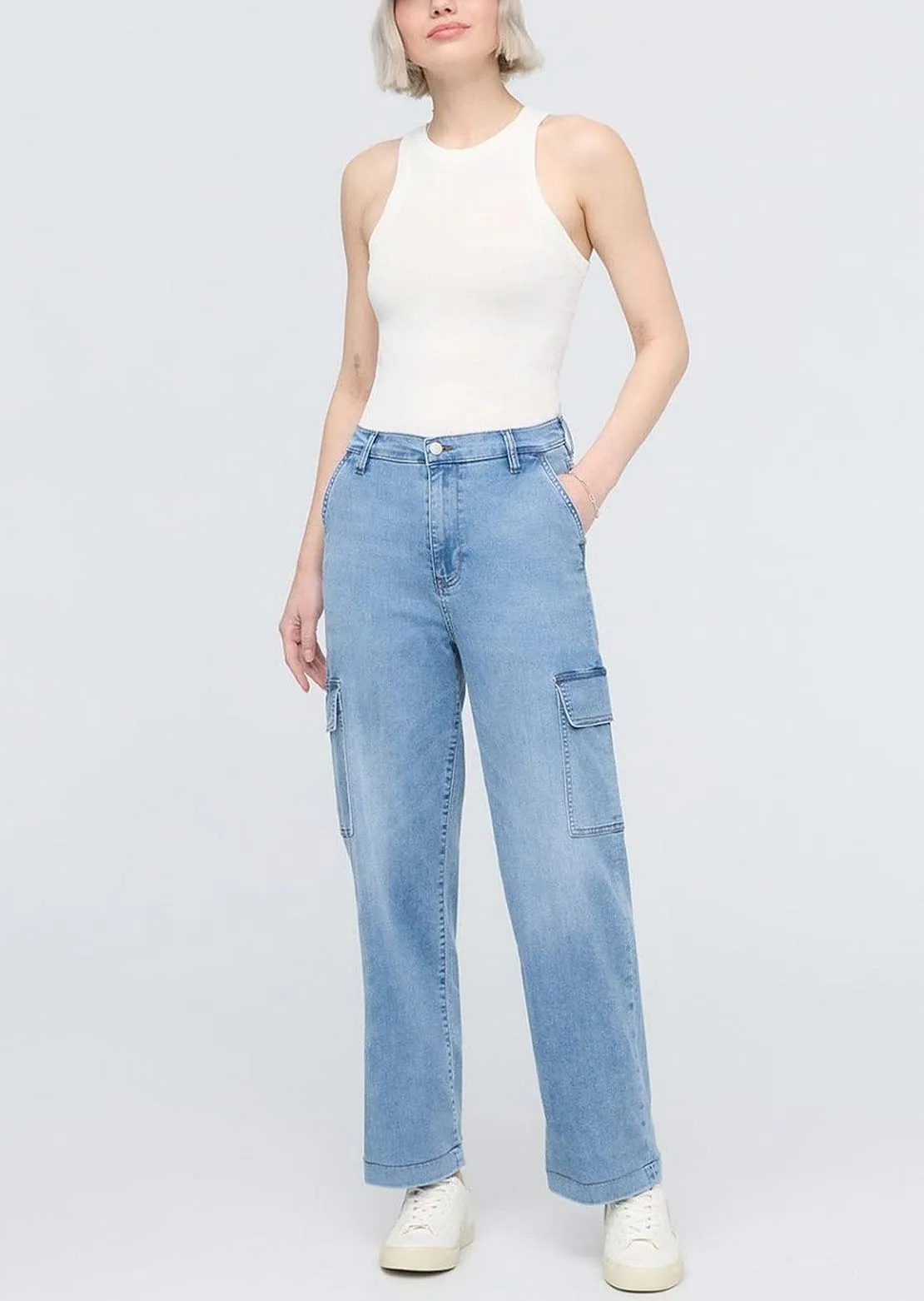 DUER Women's Performance Denim Lite High Rise Cargo Pants sold by Prfo product image thumbnail 4
