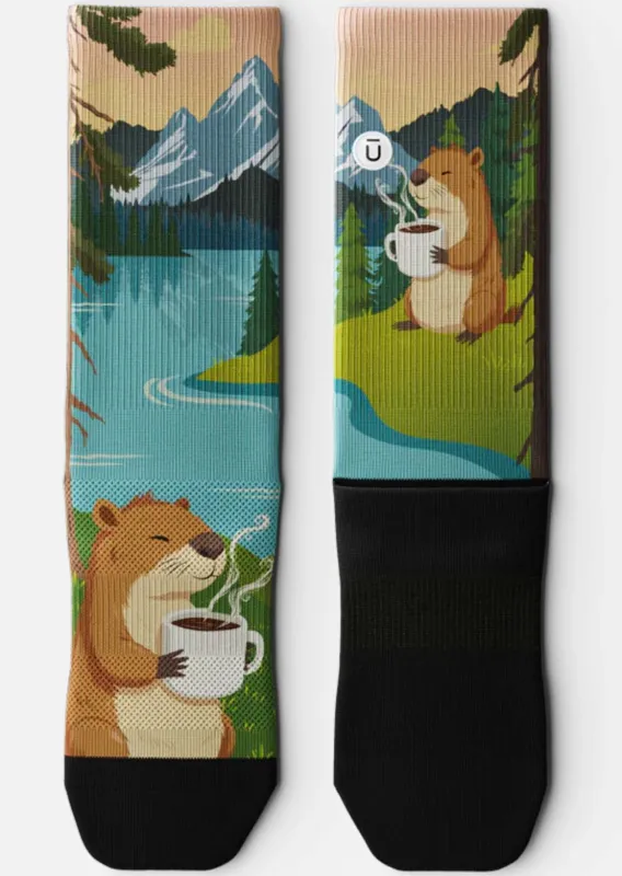 Outway Unisex Beaver Buzz Crew Socks made by Prfo