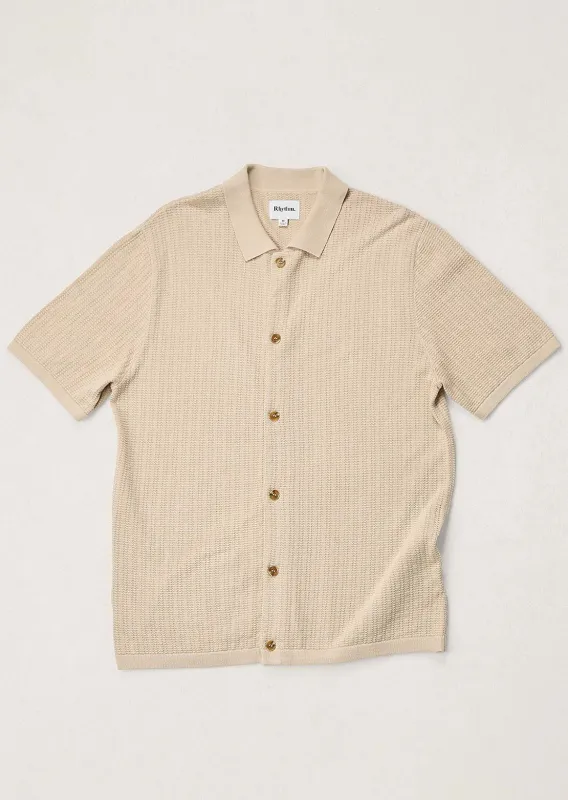 Rhythm Men's Textured Knit Button Up Shirt made by Rhythm.
