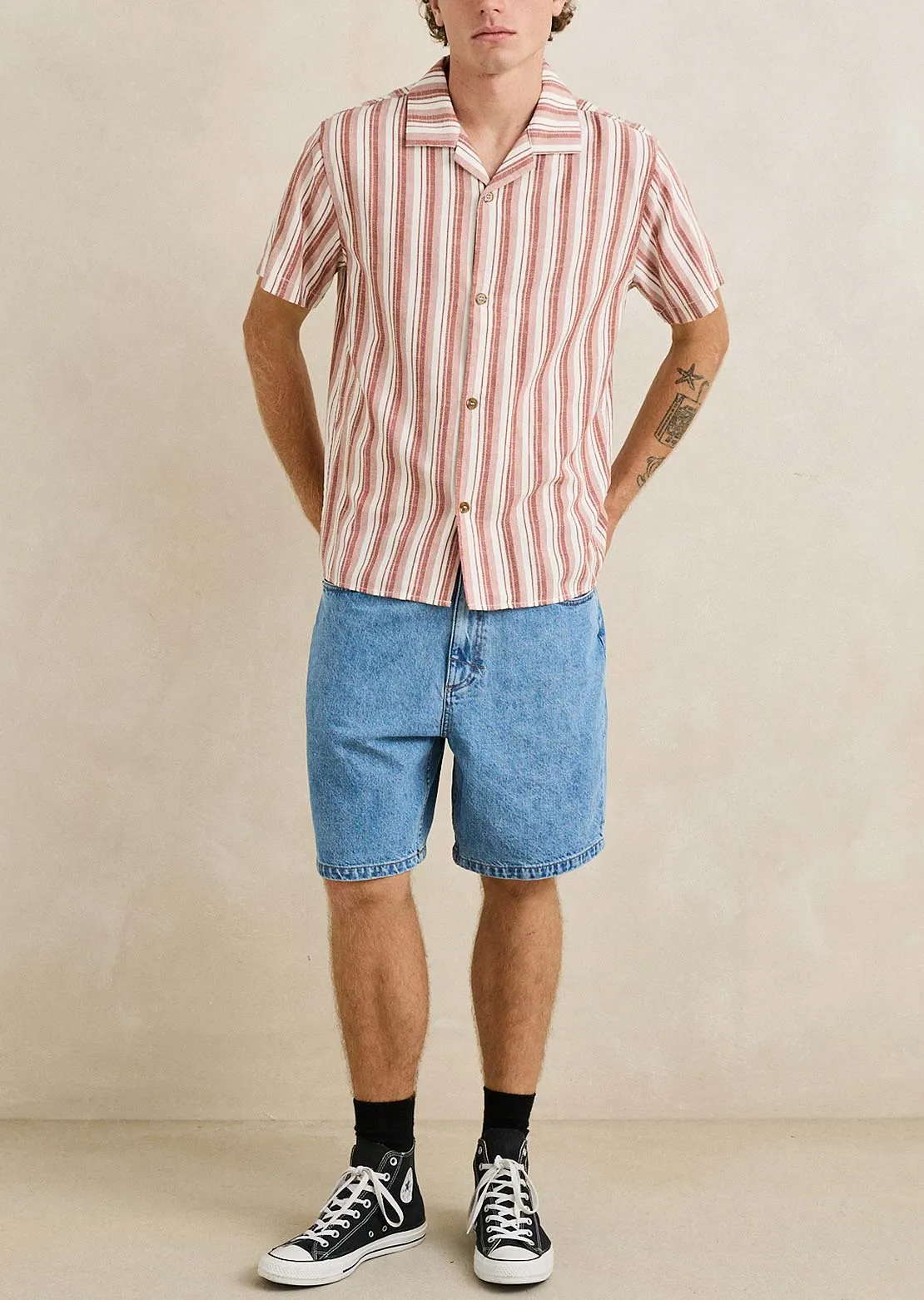 Rhythm Men's Vacation Stripe Button Up Shirt sold by Prfo product image thumbnail 4