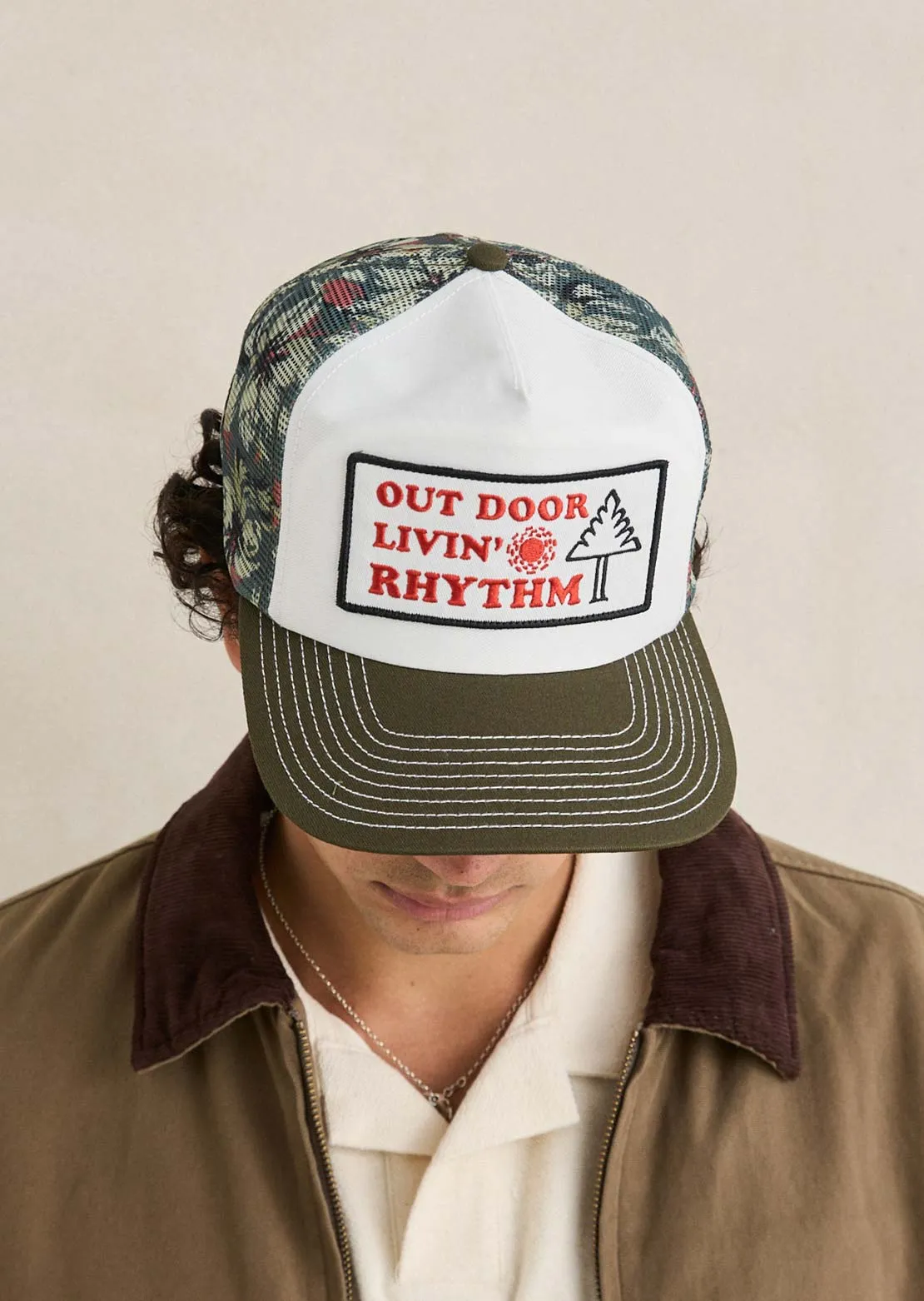 Rhythm Men's Tropical Camo Trucker Cap sold by Prfo product image thumbnail 3