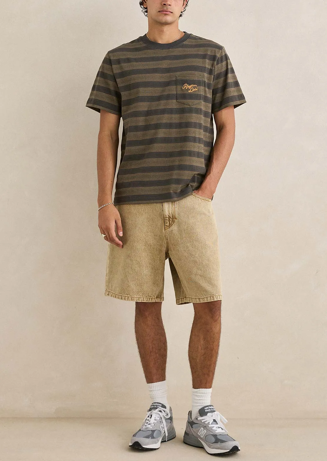 Rhythm Men's Vintage Jacquard Stripe T-Shirt sold by Prfo product image thumbnail 5