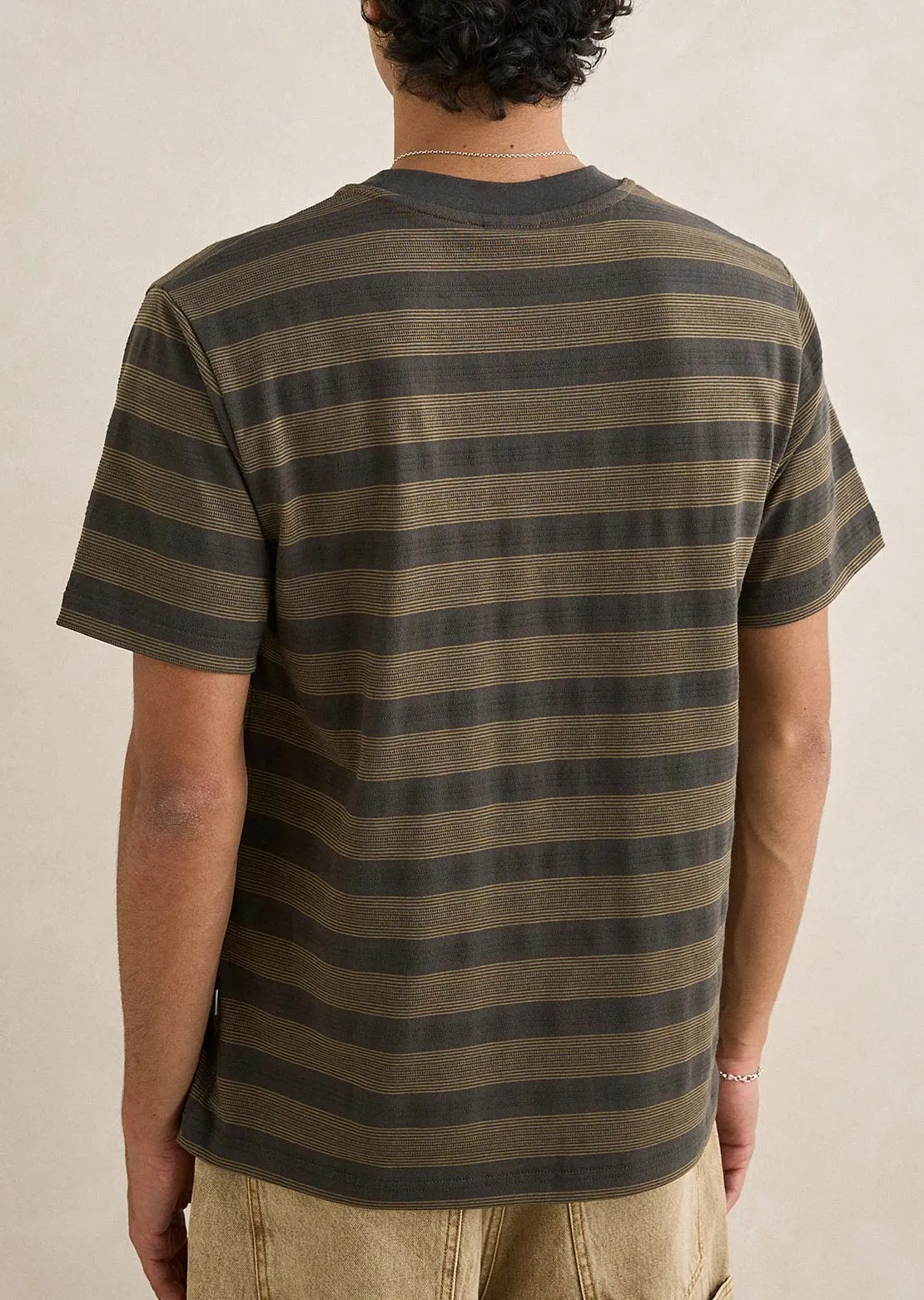 Rhythm Men's Vintage Jacquard Stripe T-Shirt sold by Prfo product image thumbnail 4