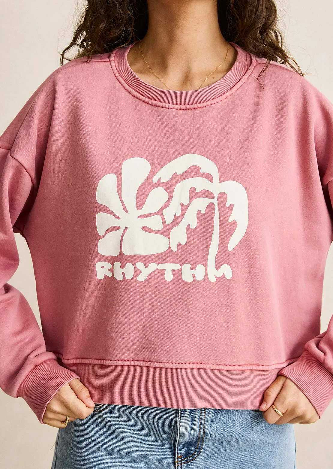 Rhythm Women's Sun and Palm Slouchy Crew Neck Fleece sold by Prfo product image thumbnail 5