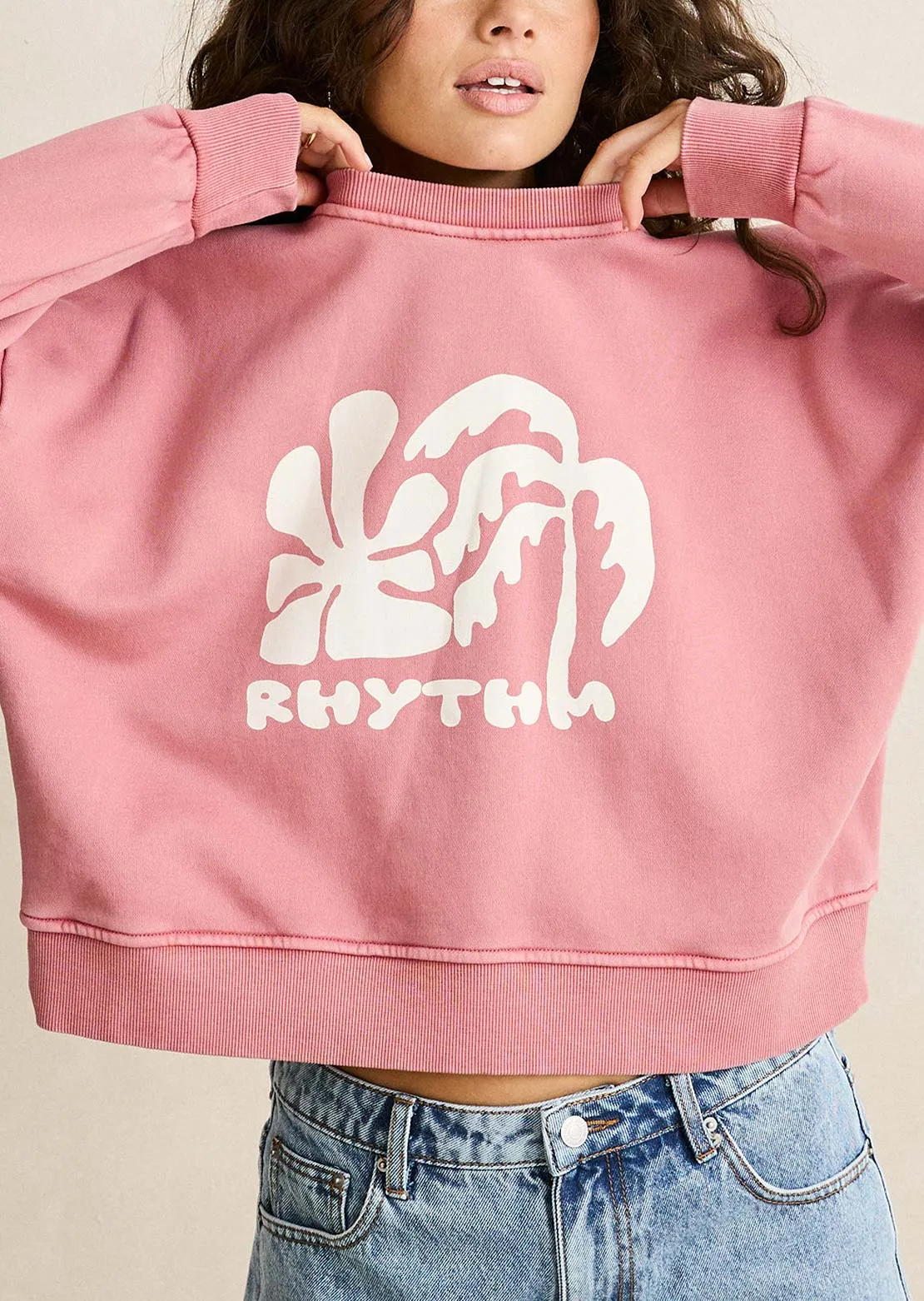 Rhythm Women's Sun and Palm Slouchy Crew Neck Fleece sold by Prfo product image thumbnail 2
