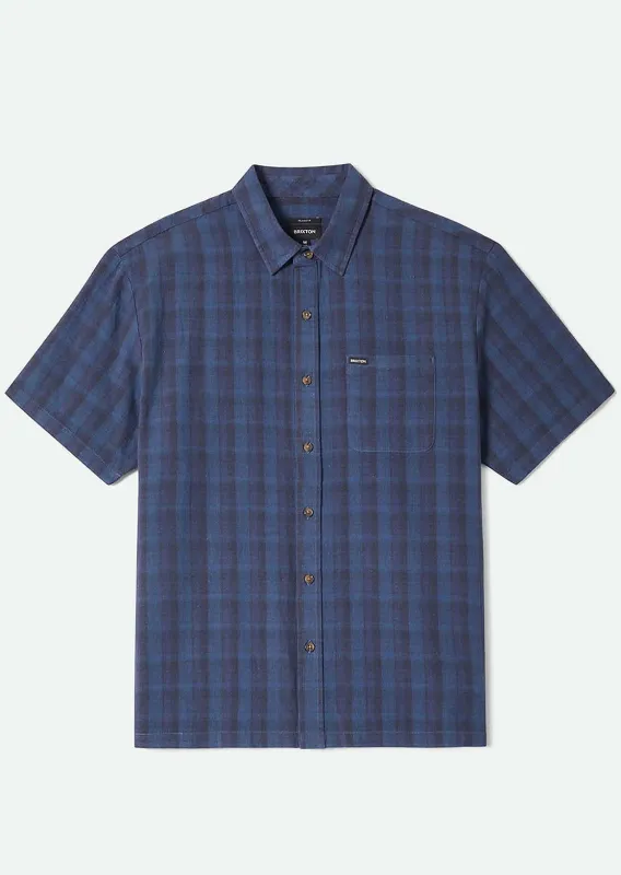 Brixton Men's Cru Linen Blend Plaid Woven Button Up Shirt made by Brixton