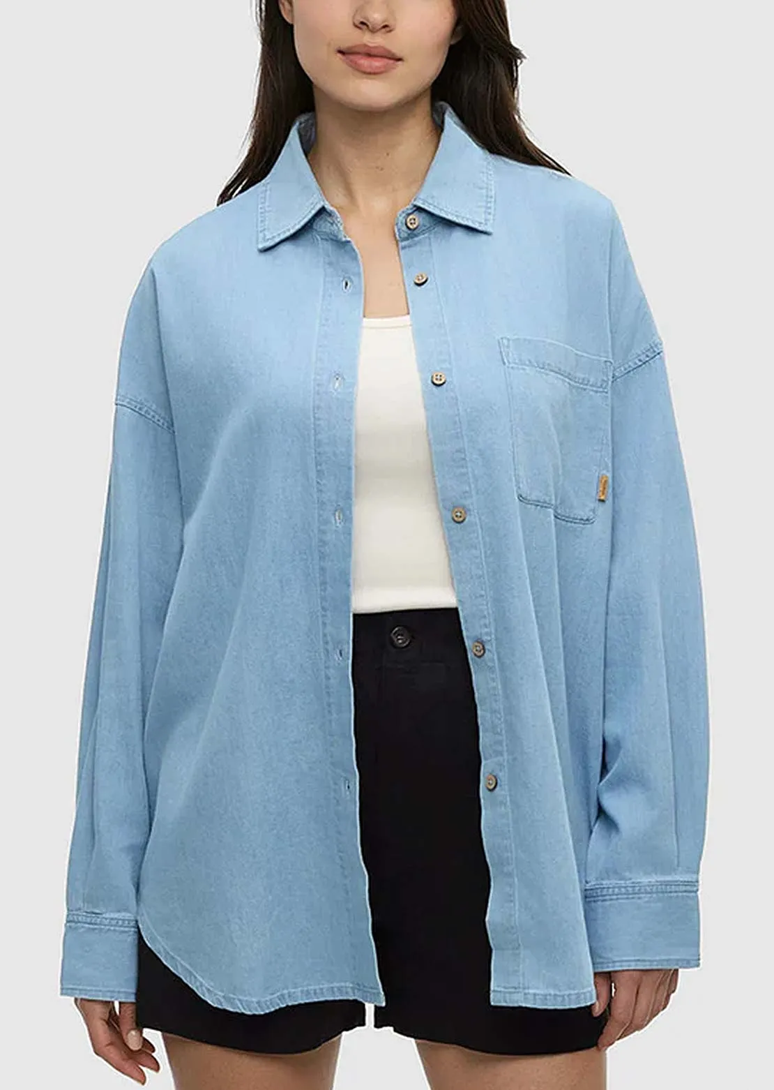 Tentree Women's Denim West End Button Up Shirt sold by Prfo