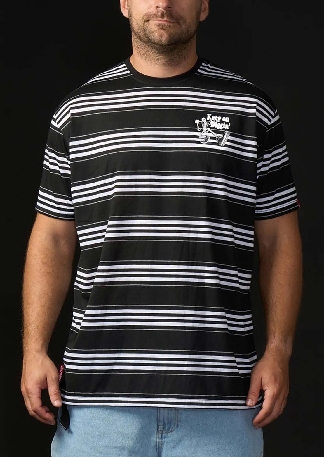 Loose Riders Unisex Keep On Diggin Striped T-Shirt sold by Prfo product image thumbnail 2