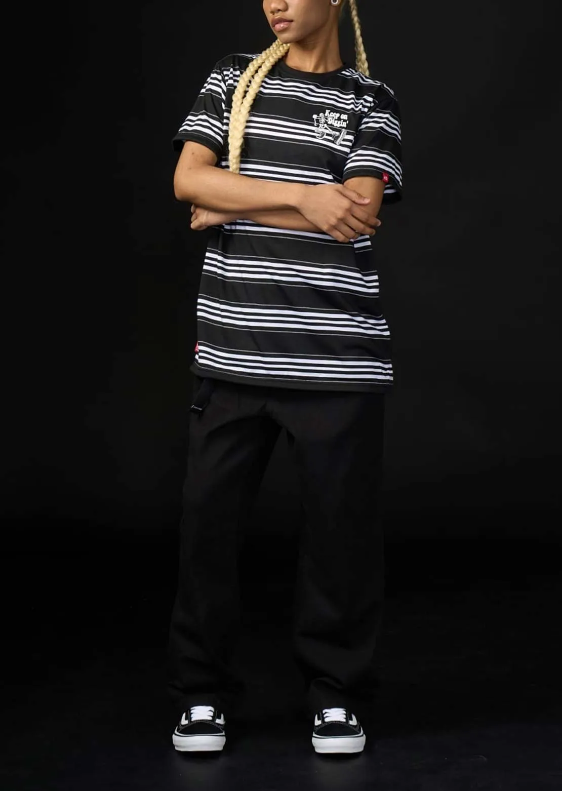 Loose Riders Unisex Keep On Diggin Striped T-Shirt sold by Prfo product image thumbnail 3